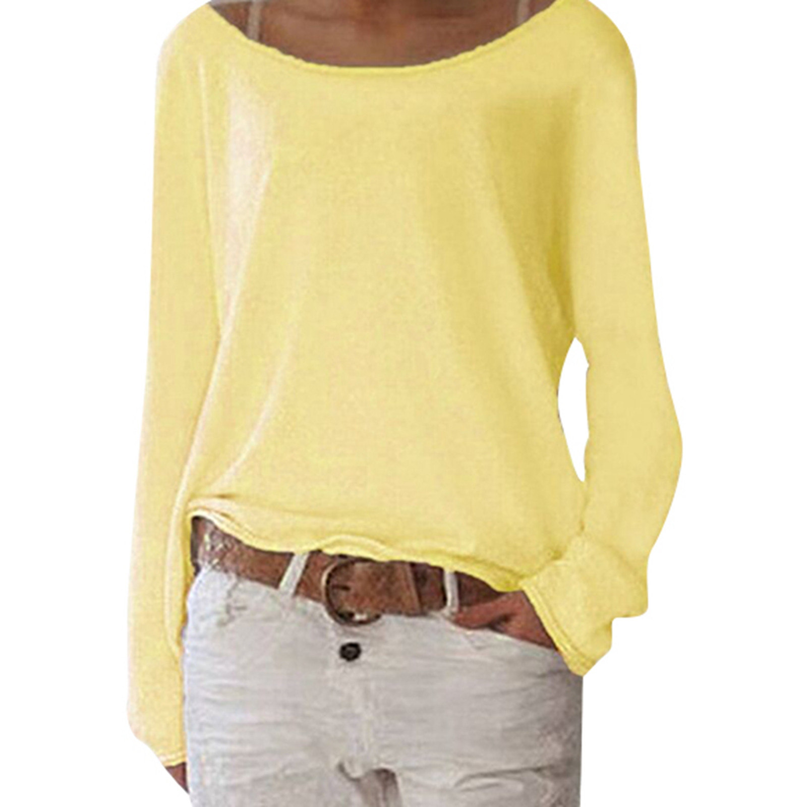 thumbnail image 2 of Top de manga larga de punto liso para mujer - Camiseta básica para combinar con otras prendas, ideal para la oficina o para llevar de forma informal, 2 of 5